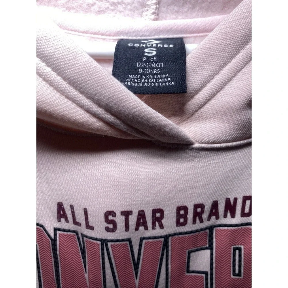 NWT Converse All Star Brand Girls Small 8-10 Years Pink Cropped Hoodie